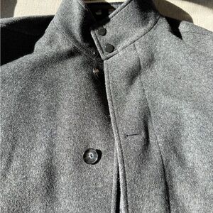 Boss Charcoal Gray Cashmere Blended Coat
